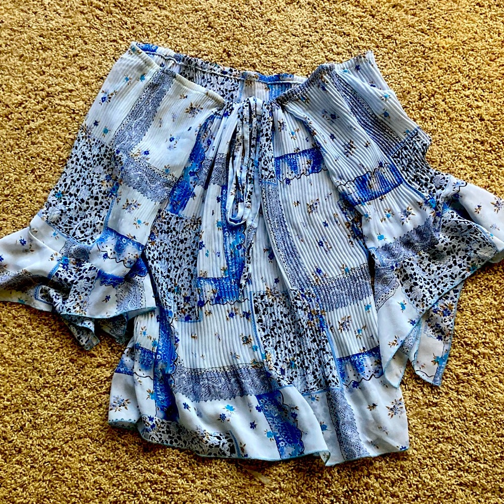 Blue and white blouse
